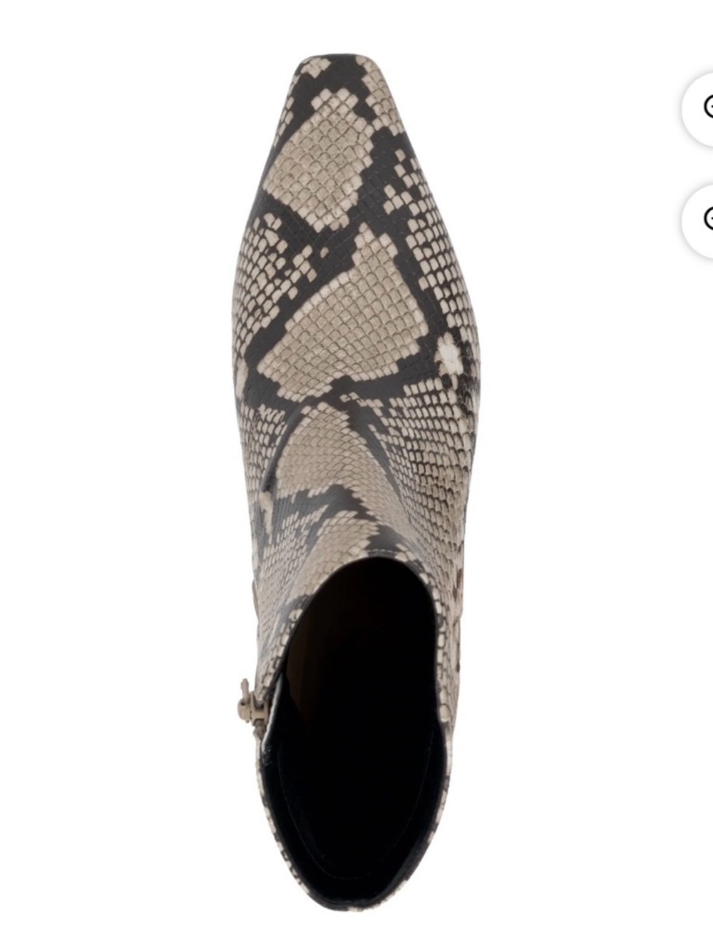 INC International Concepts Taupe and Black Snake-Print Pointed Ankle Boot
